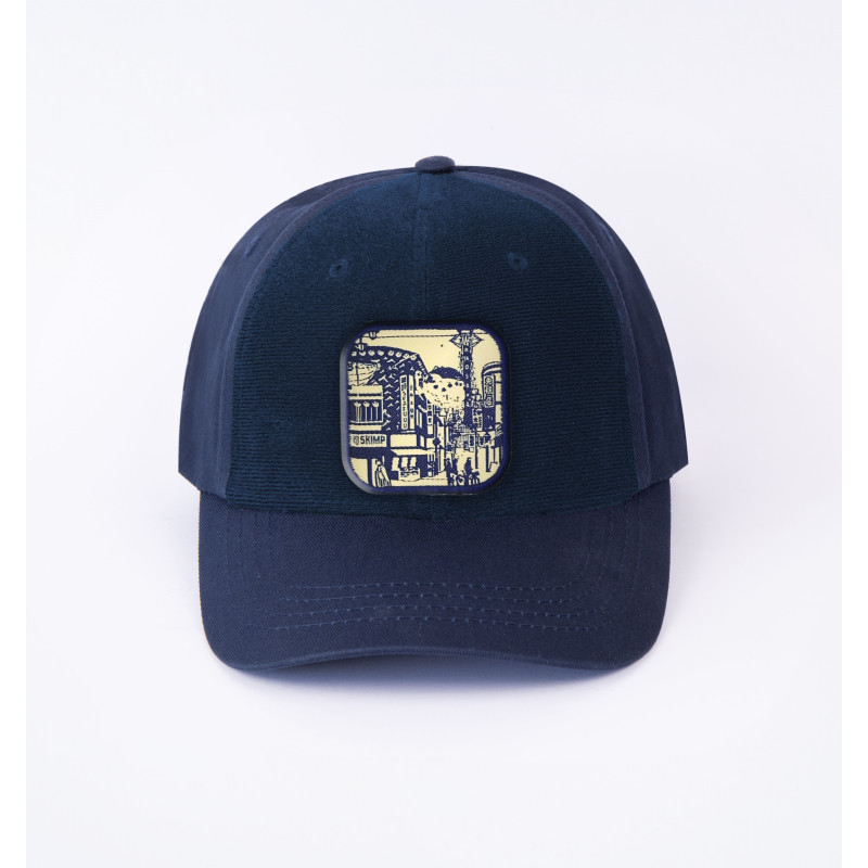 patch japan street sur casquette bleu marine