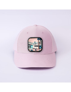 patch palm springs sur casquette rose