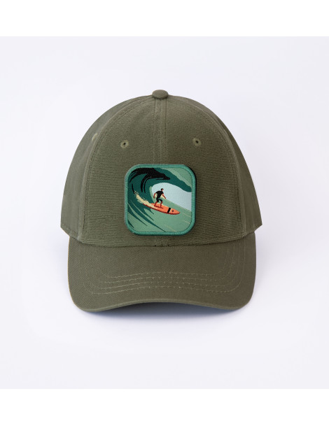 patch surfer sur casquette kaki