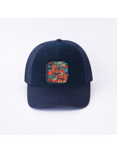 patch japan food sur casquette bleu marine