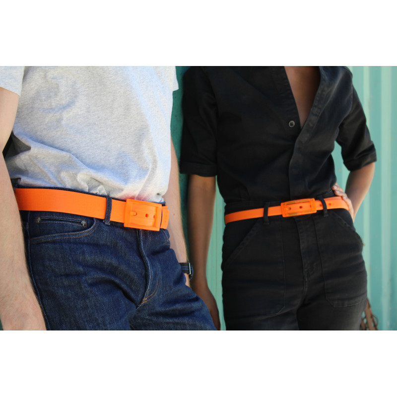L'Originale orange silicon like plastic belt, for men and women