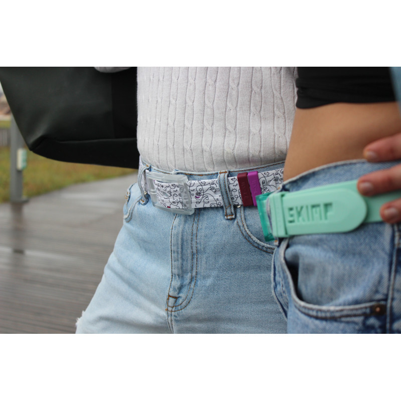 Ceinture blanche Imprimée motif White Kiss
