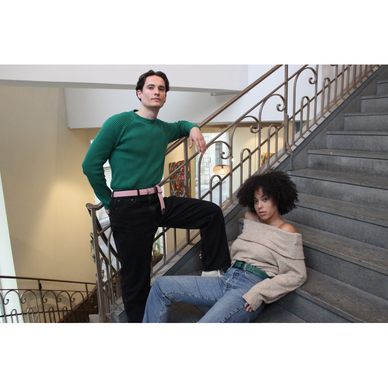 The "adventurer" LIGHT PINK braided belt