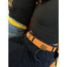 L'Aventurière – Ceinture tressée élastique unie orange unisexe