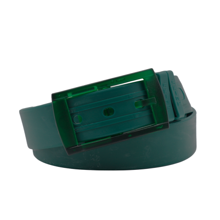 ceinture unisexe verte bouteille roulée