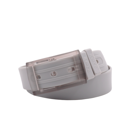 ceinture unisexe gris clair roulée