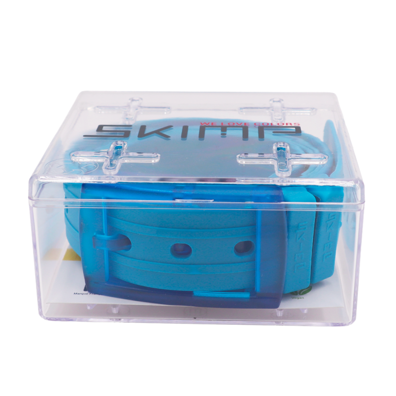 ceinture unisexe bleue azur boite