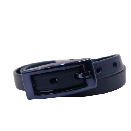 ceinture fine la charmeuse bleu marine roulée