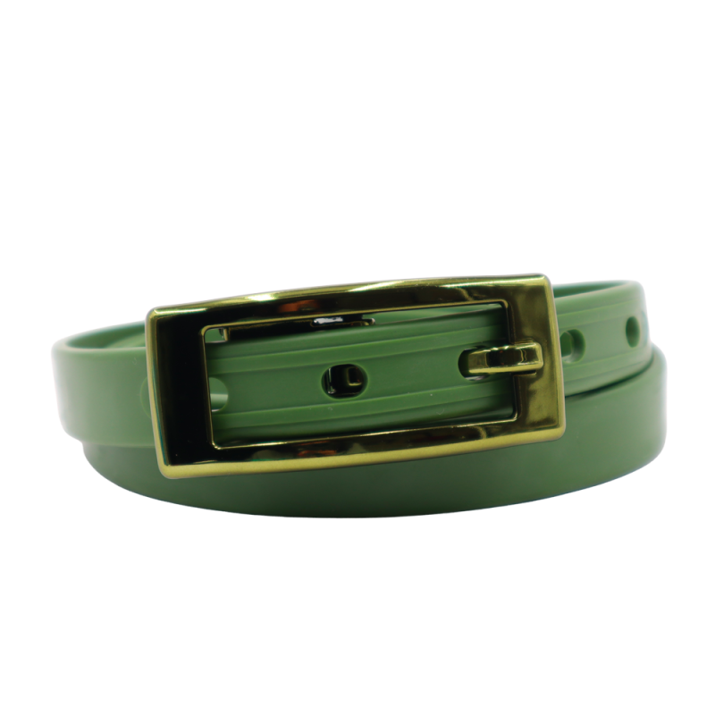 ceinture fine la charmeuse kaki roulée