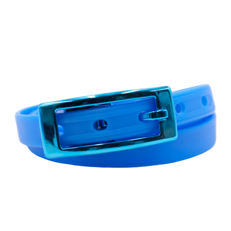 ceinture fine la charmeuse bleu jeans roulée