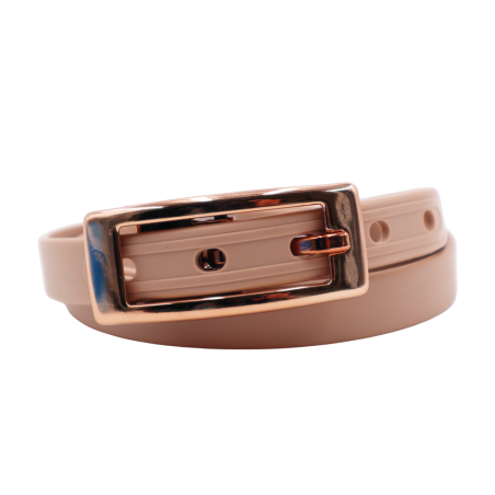ceinture fine la charmeuse beige roulée
