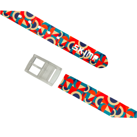 Ceinture imprimée motif Seventies orange