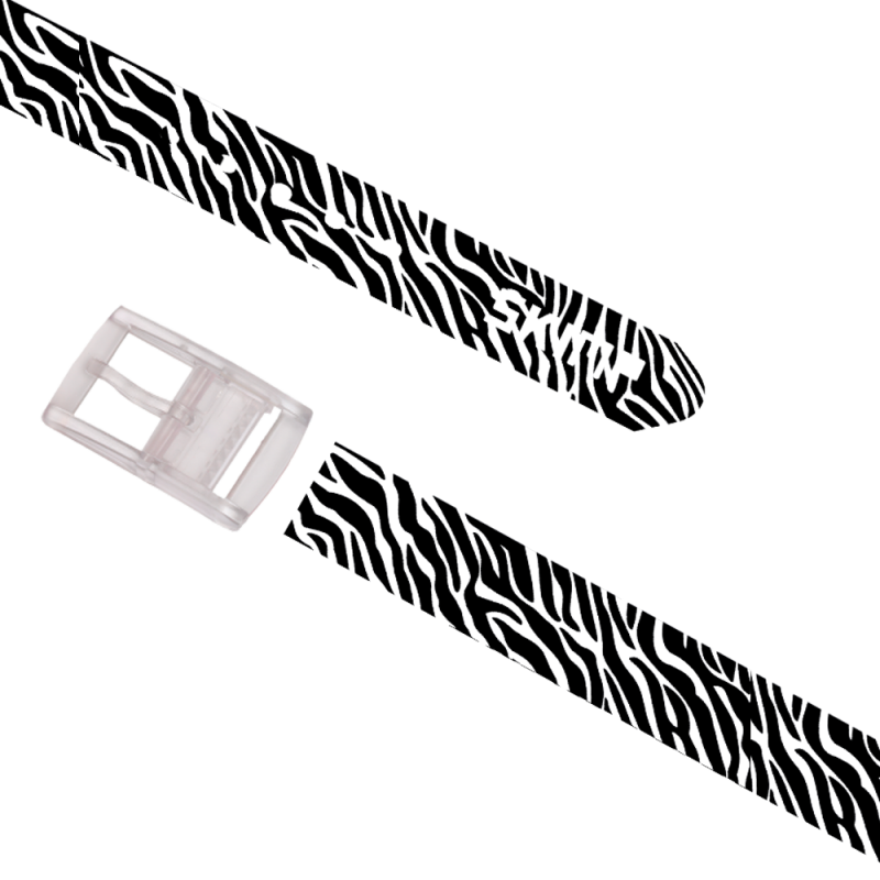 The Black Zebra belt silicone like plastic belt, for Men and Women