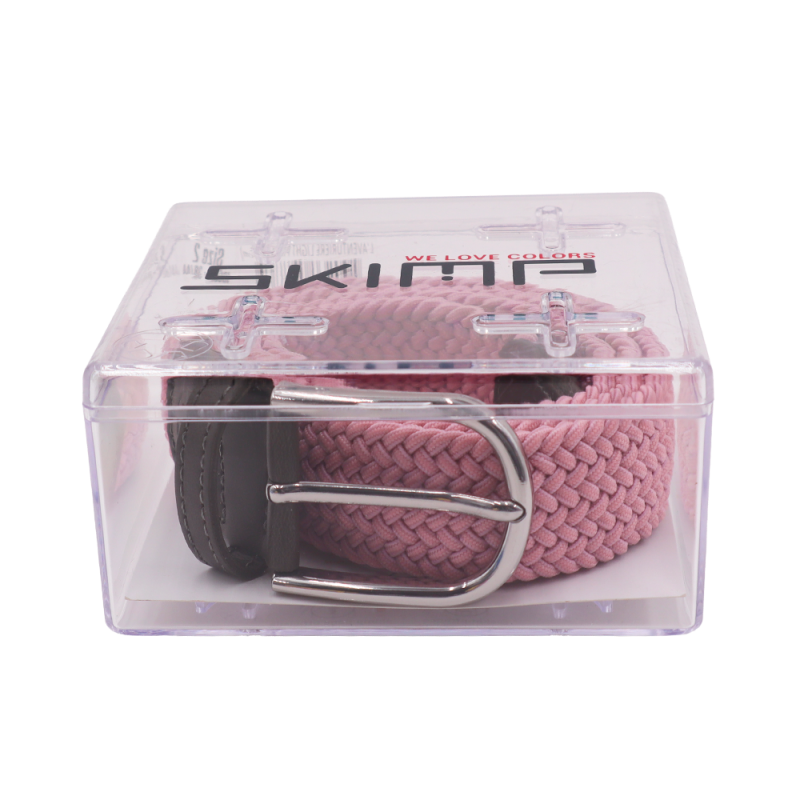 ceinture tressée l'aventurière rose pâle boite