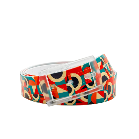 Ceinture Imprimée motif Seventies orange