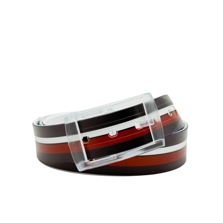 The Stripes 4 belt silicone like plastic belt, for Men and Women