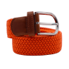 L'Aventurière – Ceinture tressée élastique unie orange unisexe