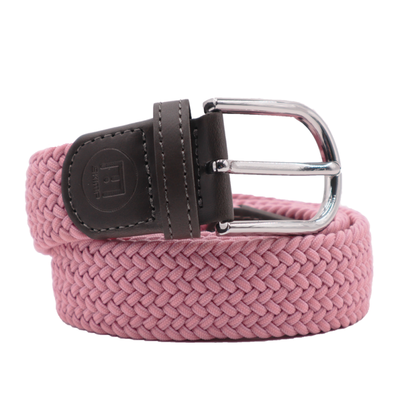 L'Aventurière – Ceinture tressée élastique unie rose pale unisexe