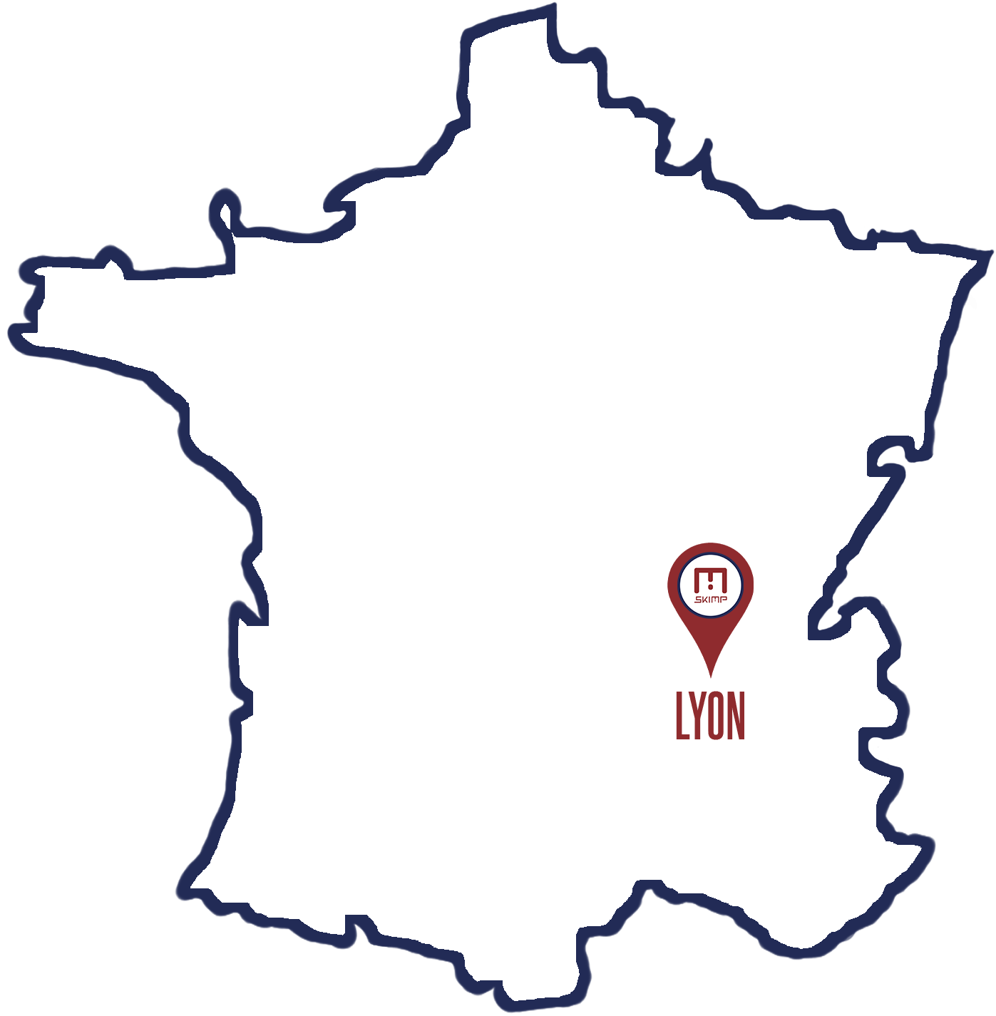 Carte de la france Lyon - bureaux SKIMP